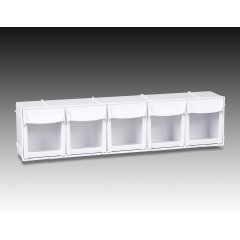 Plasdent 5-Bin Unit - Black Frame (23 ⅝" W x 6"H x 4 ¾"D)